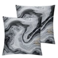thumbnail image 2 of Acheng Marble Texture Throw Pillow Case Cover Set of 2 Design Fluid Art Modern Abstract Line Sofa Cushion Cover Luxury Soft (Grey White Marble) White, 2 of 6