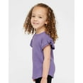 thumbnail image 2 of RABBIT SKINS Toddler Girls Flutter Sleeve Tee | Cute T-Shirt with Ruffles, Lavender, 4, 2 of 5