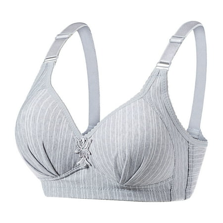 Mrat Clearance Sports Bras Clearance Women s Plus Size Bracasual Lace Front Button Shaping Cup Underwire Bra Plus Size Wire-Free Adhesive Bra for Large Breasts 8 Gray L