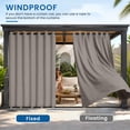 thumbnail image 5 of DONGPAI 100% Blackout Outdoor Curtains for Patio Waterproof Windproof, Linen Textured Outside Curtain with Top Grommet & Bottom Back Tab for Gazebo Porch Pergola, 100" x 84", Taupe, 1 Panel, 5 of 8