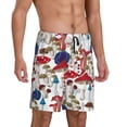thumbnail image 2 of Kdxio Colorful Mushrooms Print Mens Sleep Shorts Bottoms Soft Comfy Pajama Wear Pants with Drawstring Pockets, 2 of 7
