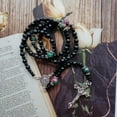 thumbnail image 4 of Fashion Handmade Round Bead Catholic Rosary for Cross Religious Necklaces for Women Men Black Onyx Beads Rosary Necklace, 4 of 9