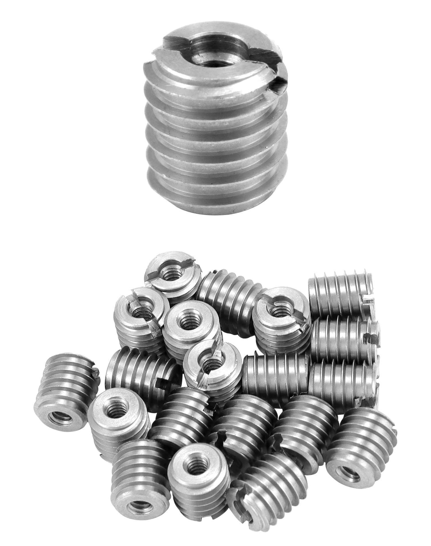 QWORK Inserto roscado de acero inoxidable 10-24, paquete de 20, 1.27 cm ...