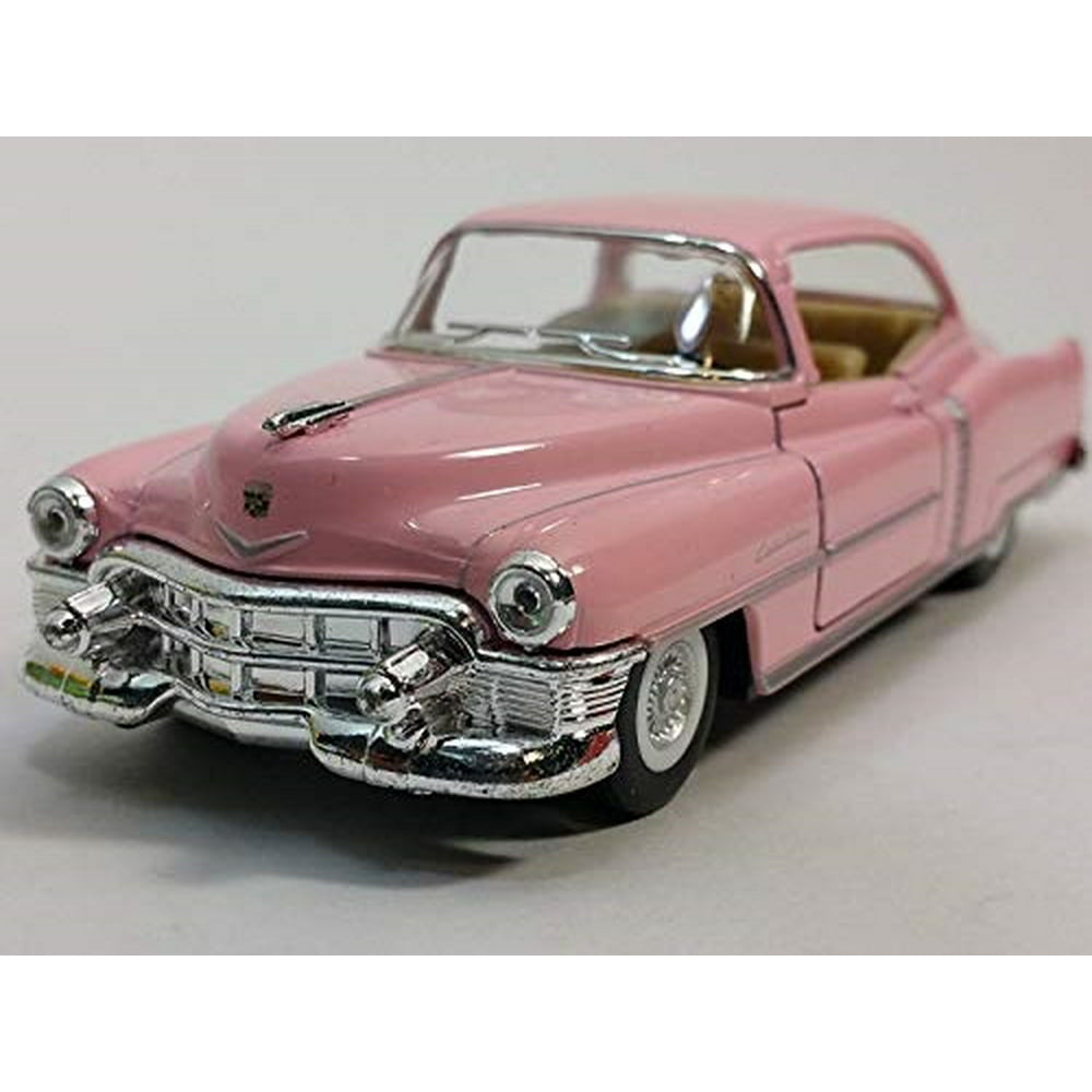 kinsmart 1953 cadillac series 62 cotton candy pink 2 door coupe 1/43 o scale diecast car
