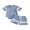 Blue, variant on BemeyourBBs Newborn Baby Boy Summer Clothes Waffle 2 Pieces Outfits Contrast Color Crew Neck Short Sleeve Button Down Romper and Pockets Shorts 2 Pcs Set