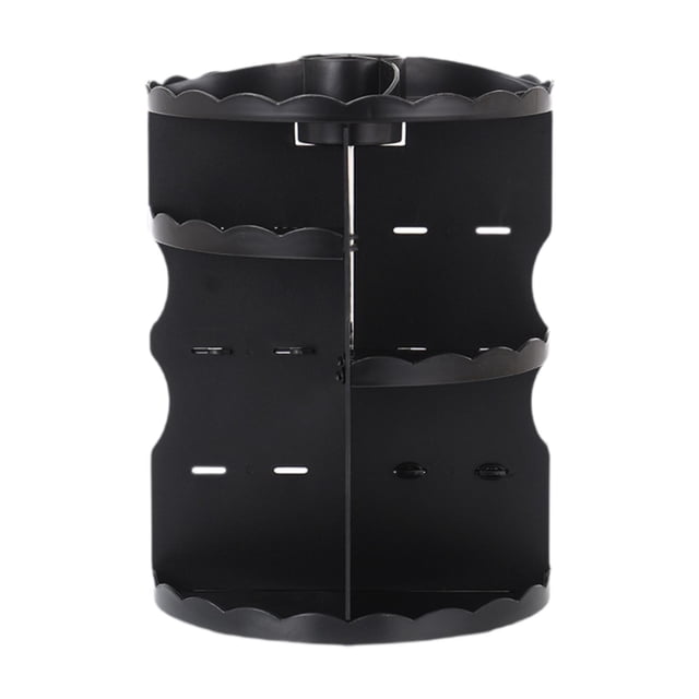 Organizador de maquillaje giratorio de 360 grados para niñas y mujeres. negro