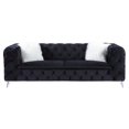 thumbnail image 4 of ACME Phifina Button Tufted Velvet Upholstery Sofa with Metal Legs in Black, 4 of 7