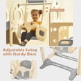 thumbnail image 6 of 5 in 1 Toddler Bus Slide and Swing Set, Children Large Playground Climber Slide Playset with Swing, Climber, Basketball Hoop, Playground Bus Slide Set for Indoor Outdoor, Grey, 6 of 9