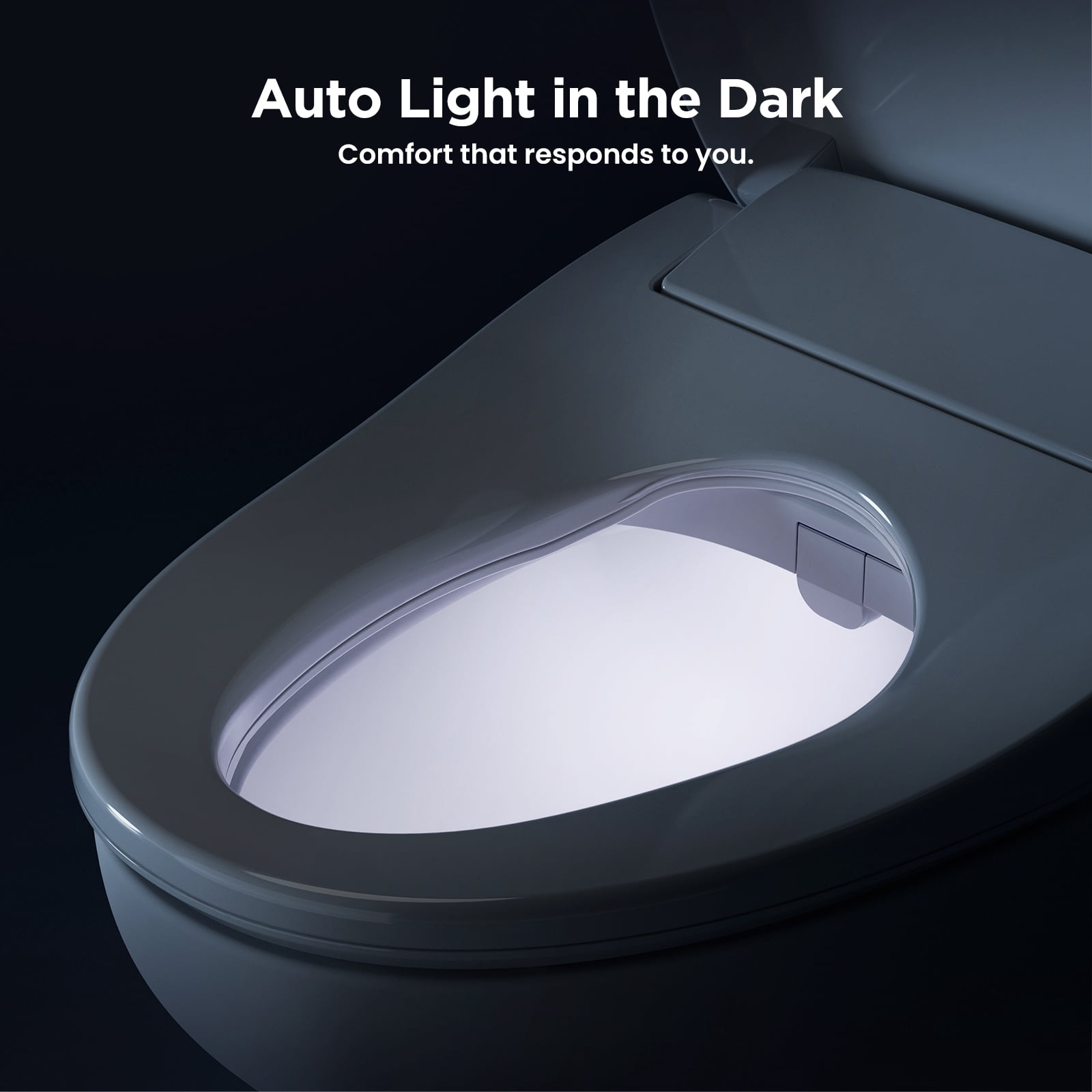 JOMOO Smart Bidet Toilet Seat with Instant Warm Water, Heated Seat & Dryer, Self-Cleaning Nozzle, Remote Control, Adjustable Wash Modes, Night Light