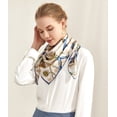 thumbnail image 2 of Grace Scarves 100% Silk Scarf With Hand Rolled Edges, Large, Polka Dotted Belts & Tassels, Creme, 2 of 4