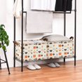 thumbnail image 3 of Yayeee Foldable Storage Basket for Shelves Set of 2 Waterproof Cloth Bins with Handles, Minimalist Geometric Pattern, 3 of 7
