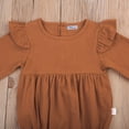thumbnail image 2 of ITFABS Baby Spring Romper, Long Ruffle Sleeve Solid Color Back Buttons Romper, 2 of 6