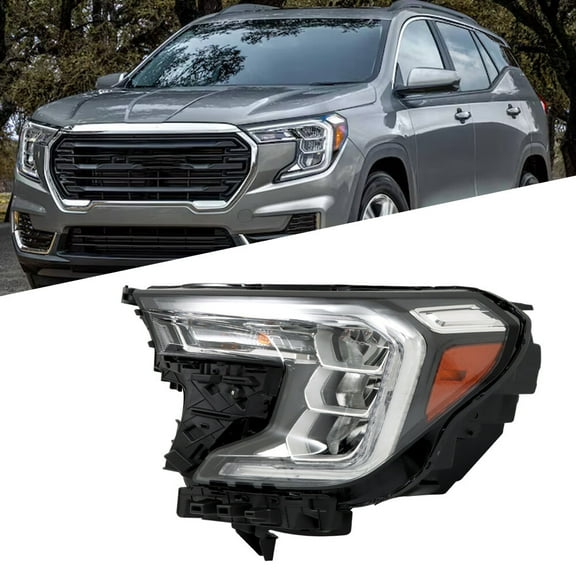 Headlight Assembly For GMC Terrain SLE/SLT 2022-2023 Driver Side LED Black Clear