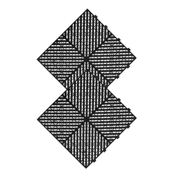 CATIEBYE 2-Pack Black Interlocking Non- Plastic Drainage Floor Mats Tiles for Kitchen and Garage Use