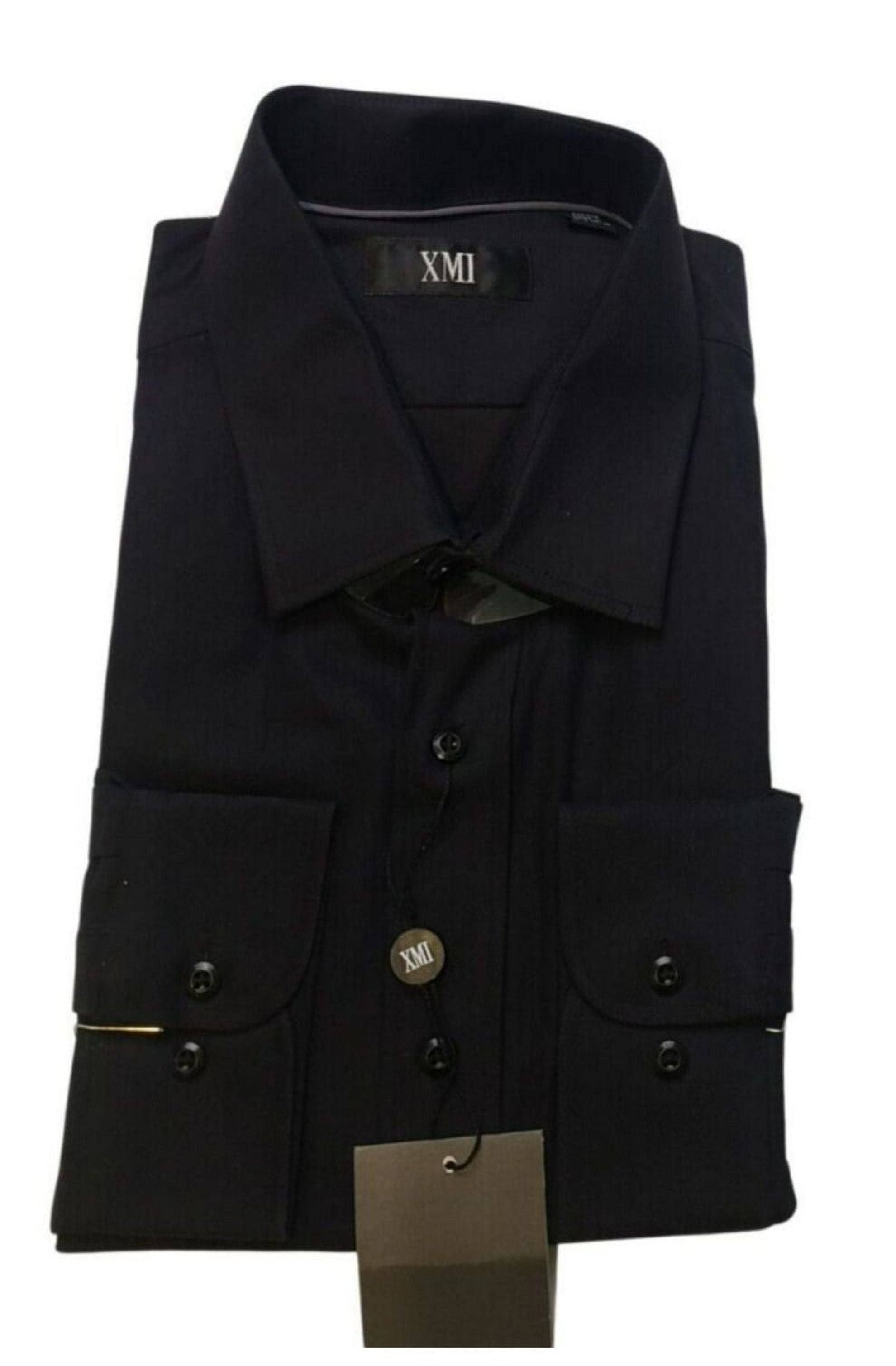 XMI Black Button Down Dress Shirt - XMI 17.5 - 32/33 - Walmart.com