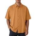 thumbnail image 3 of TKKCS Mens Casual Short Sleeve Button Down Shirts- Work Shirts Loose Fit Turndown Collar Lightweight Daily Wear Summer Shirts with Chest Pocket Orange Size 3XL, 3 of 8