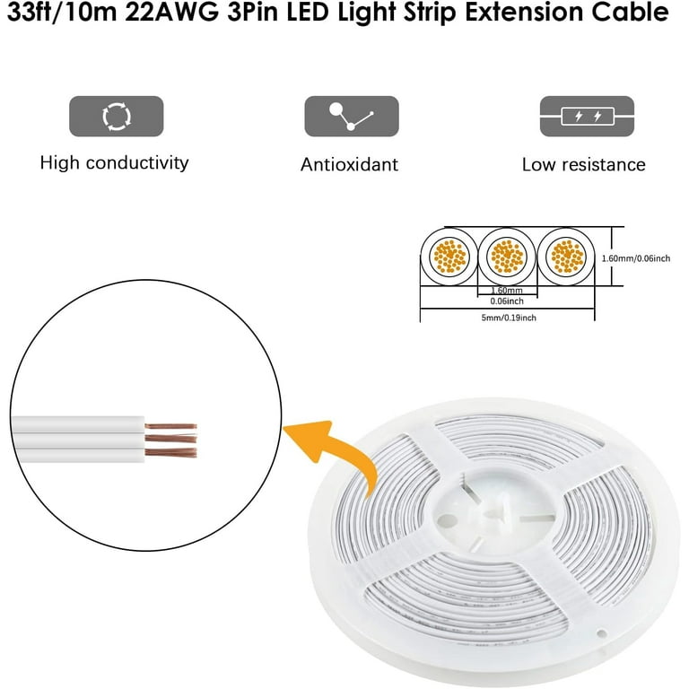 5m RGB LED Connecteur de câble d'extension 4 broches - Styronics