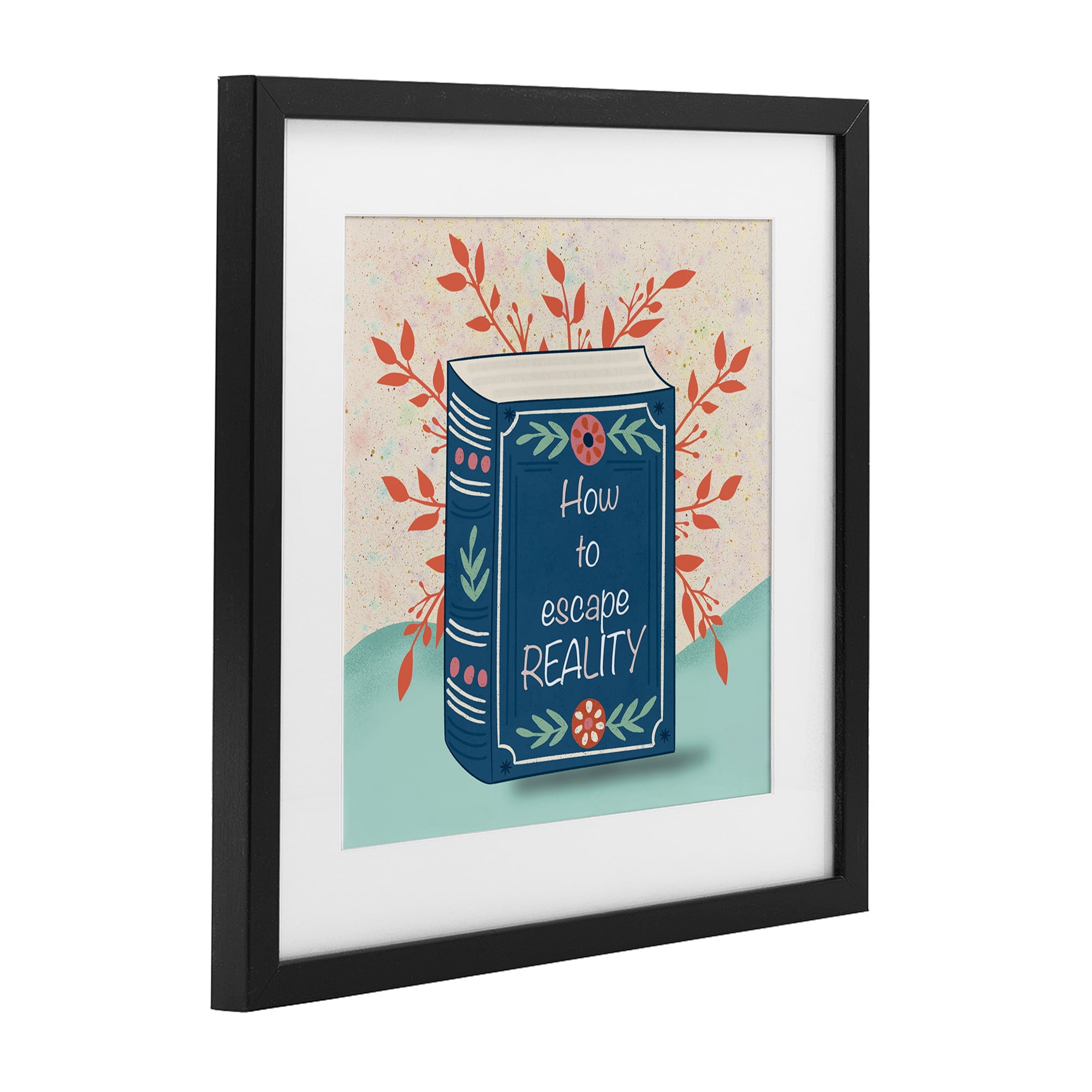 Stupell Industries How To Escape Reality Black Framed Print Under Glass, design by Julia Frost