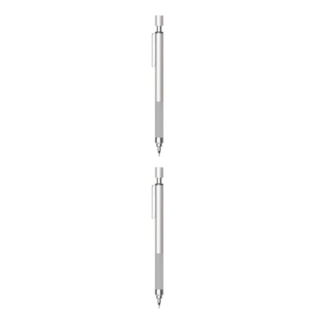 Scienceny Lápiz mecánico Dibujo Escritura Plumas Automático 0.5 / 0.7MM Lápices de Centro de gravedad bajo Papelería Oficina Plata Plata 0.5 2piezas
