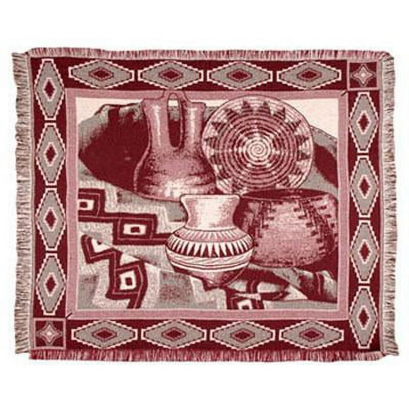 Simply Home Straw and Clay Southwestern Afghan Throw Blanket 50" x 60"