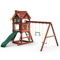 Gorilla Playsets Nantucket II Wooden Swing Set with 2 Belt Swing
