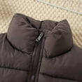 thumbnail image 6 of SonxaHe Big Boy Puffer Vest Winter Warm Padded Quilted Sleeveless Jacket with Stand Collar for Kids Outdoor Brown,Sized 8-9, 6 of 6