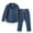 Plaid Blue Grey, variant on COUVER Men’s Fleece Pajama Set with Button-Down Top and Drawstring Pants Plaid Green Blue Size M