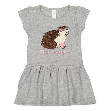 

Inktastic Stay Beautiful Flower Crown Hedgehog Gift Toddler Girl Dress