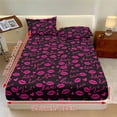 thumbnail image 2 of COEQINE Twin XL Sheet Set 3 Pieces Bed Sheets Set, Soft Breathable Easy Care Bedding Set Long Lasting Bottom Bedsheet for Twin XL Size Bed for Valentine's Day Decor, Pink Lips Heart Love, 2 of 5