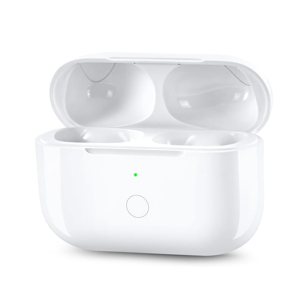 Estuche de carga inalámbrica compatible con AirPods Pro 3, estuche de reemplazo para cargador AirPods Pro 3a generación con función de emparejamiento Bluetooth, sin audífonos, blanco