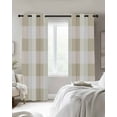 thumbnail image 3 of Fsddascl Beige Plaid Blackout Curtains for Bedroom/Living Room, Thermal Insulated Kitchen Curtains, Spring Summer Farmhouse Buffalo Checkered Grommet Darkening Window Treatment Drapes 42"x84"x2, 3 of 8