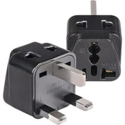 OREI USA to UK Travel Plug Adapter - Type G - 2 in 1 UK Plug Adapter - CE Certified, RoHS Compliant