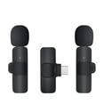 thumbnail image 2 of Microphone Cravate Sans Fil 1 vers 2 avec Bluetooth - Micro à Revers Intelligent à Réduction de Bruit avec Moniteur et Réverbération pour Diffusion en Direct Vidéo, Double Micro pour Enregistrement par 2 Personnes, 2 of 7