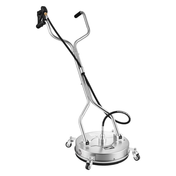 KFFKFF 16.5" Pressure Washer Surface Cleaner with Raised Handle, Stainless Steel Design, Power Washer Accessory with Wheels for Cleaning Concrete, Patios, Sidewalks, 4000 PSI Max, 3/8 Quick Connector