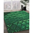 thumbnail image 3 of Ahgly Company Machine Washable Indoor Square Transitional Deep Teal Green Area Rugs, 7' Square, 3 of 7