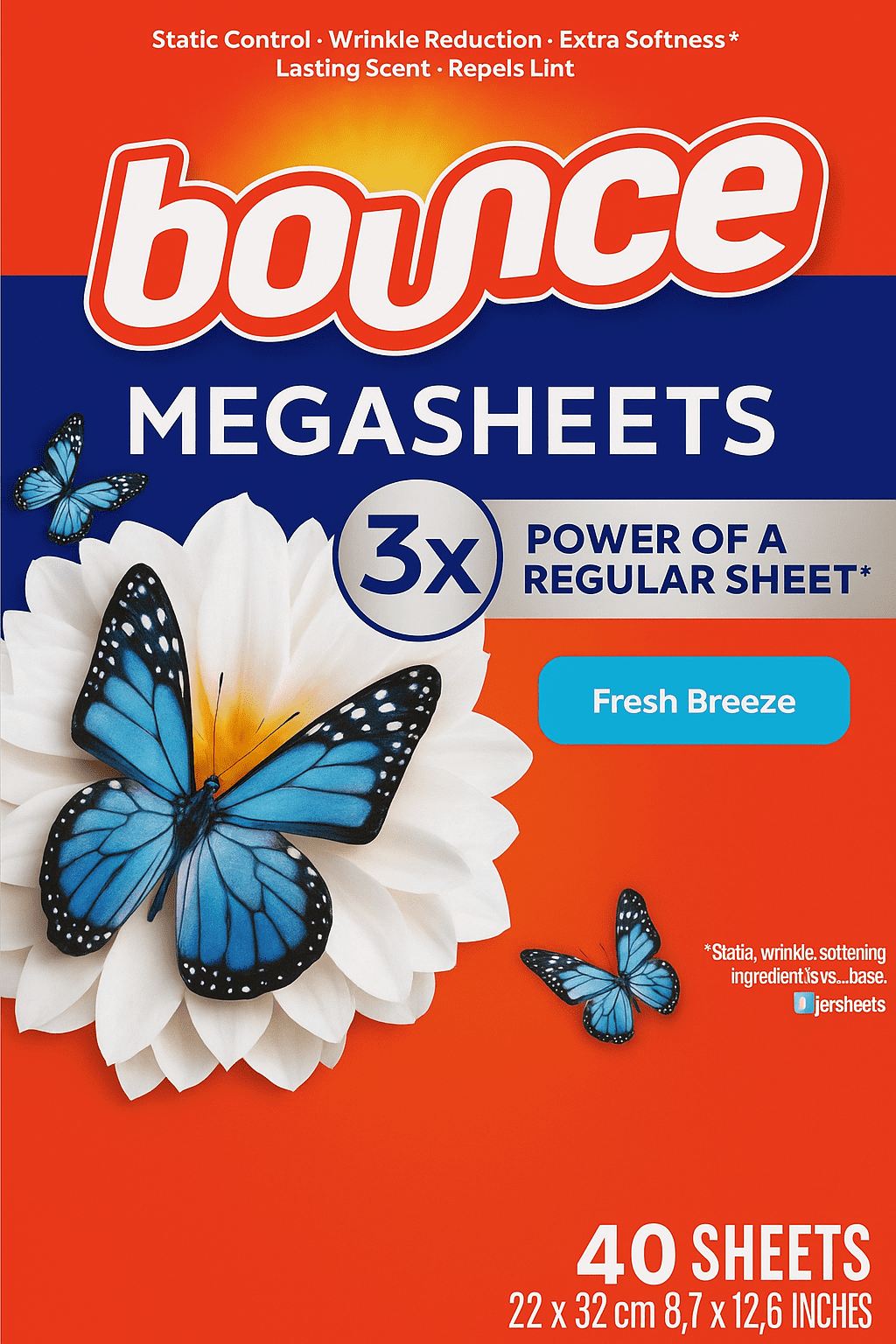 Bounce Fresh Breeze Megasheets Dryer Sheets 40 count - 6 PACK (240 Sheets Total)