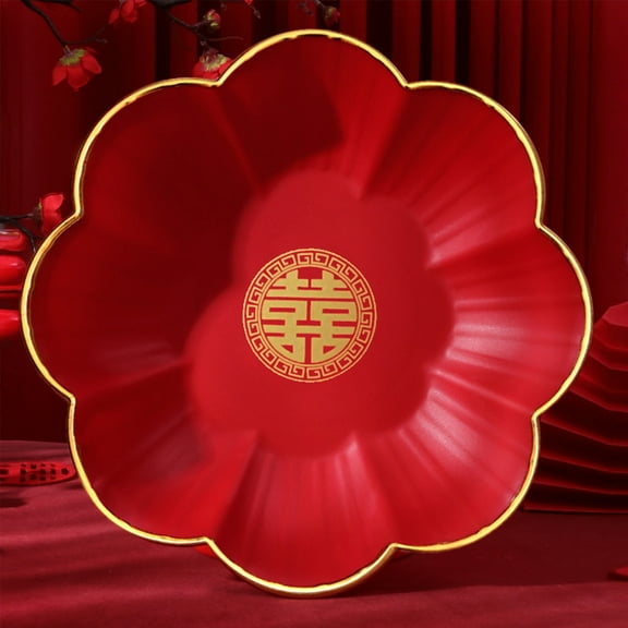 WASHWEPE Fruit Tray Red Plastic 2Pcs for Banquet Tray