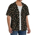 thumbnail image 2 of Sikiie Flower Pattern On Black Men's Wrinkle Free Untucked Cuban Shirt Business Casual Button Down Shirts Short Sleeve ShirtX-Large, 2 of 5
