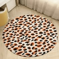 thumbnail image 4 of Leopard Print Pattern Floral Medallion Round Rug - Small Round Area Rug, Soft Non-Slip Machine Washable Bedroom Mat Indoor Accent Entry Carpet for Office Desk Dorm Hallway, 4 of 6