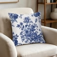 thumbnail image 6 of Ouuluon Pillow Covers Soft Pillow Case, Blue Printed Cushion Case for Living Room Sofa Bedroom Waist Back Support Home Decor, 6 of 7