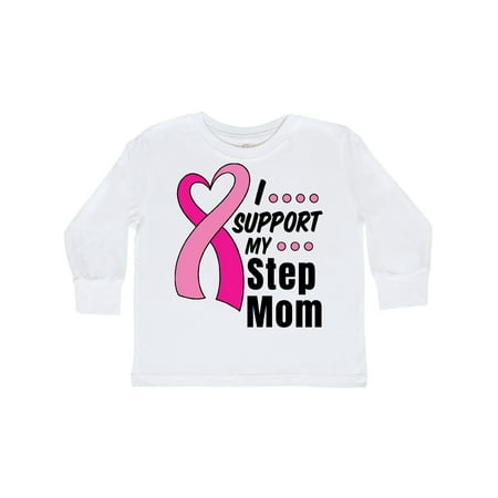 

Inktastic Breast Cancer Awareness I Support My Step Mom Pink Ribbon Gift Toddler Boy or Toddler Girl Long Sleeve T-Shirt