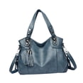 thumbnail image 3 of Bolsos de mano para mujer, bolso con asa superior, bolso informal, bolso de mano de gran capacidad para desplazamientos Azul, 3 of 9