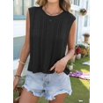 thumbnail image 4 of Women Crochet Tops Sleeveless Knit Sweater Vest Tank Top Black XL, 4 of 6