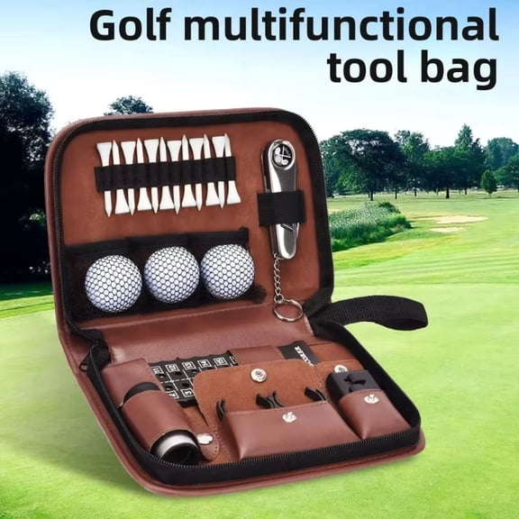 Golf Gifts for Men and Women, Golf Accessories Set with Hi-End Case, Golf Balls, Rangefinder, Golf Tees, Brush, Multifunctional Divot Knife, Scorer, Golf Ball Clamp