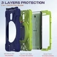thumbnail image 4 of XYX Tablet Case for Samsung Galaxy Tab Active5 8.0 inch SM-X300/SM-X306B, 360 Degree Rotating Hand Grip Shockproof Cover with Shoulder Strap, NavyBlue Lime, 4 of 7
