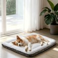 thumbnail image 5 of Dog Cooling Bed with Neck Support, Soft Flannel Cat Mat, Curved Headrest Crate Pad for Small Dogs, Machine Washable Sleeping Cushion(S,Dark Gray), 5 of 9
