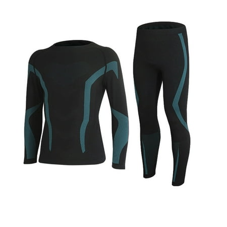Tao Tao Unisex Seamless Thermal Underwear Set Long Base Layer Winter Ski Hunting Gear for Women Mens Gifts Cold Weather Blue XL