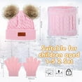 thumbnail image 5 of Yoyauz Baby Winter Cap Scarf Glove Set Kids Winter Cap Winter Knit Beanie Neck Warm Gaiter Scarf Baby Hat & Glove Set Boys & Girls Gifts（1-8 Years Old）, 5 of 6