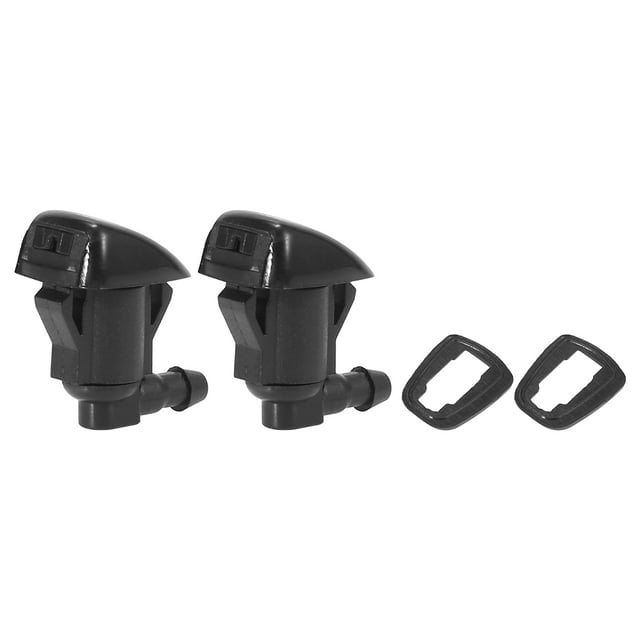Front Windshield Wiper Nozzles for Toyota Sienna Tundra Corolla with Gaskets - Pack of 2 Black