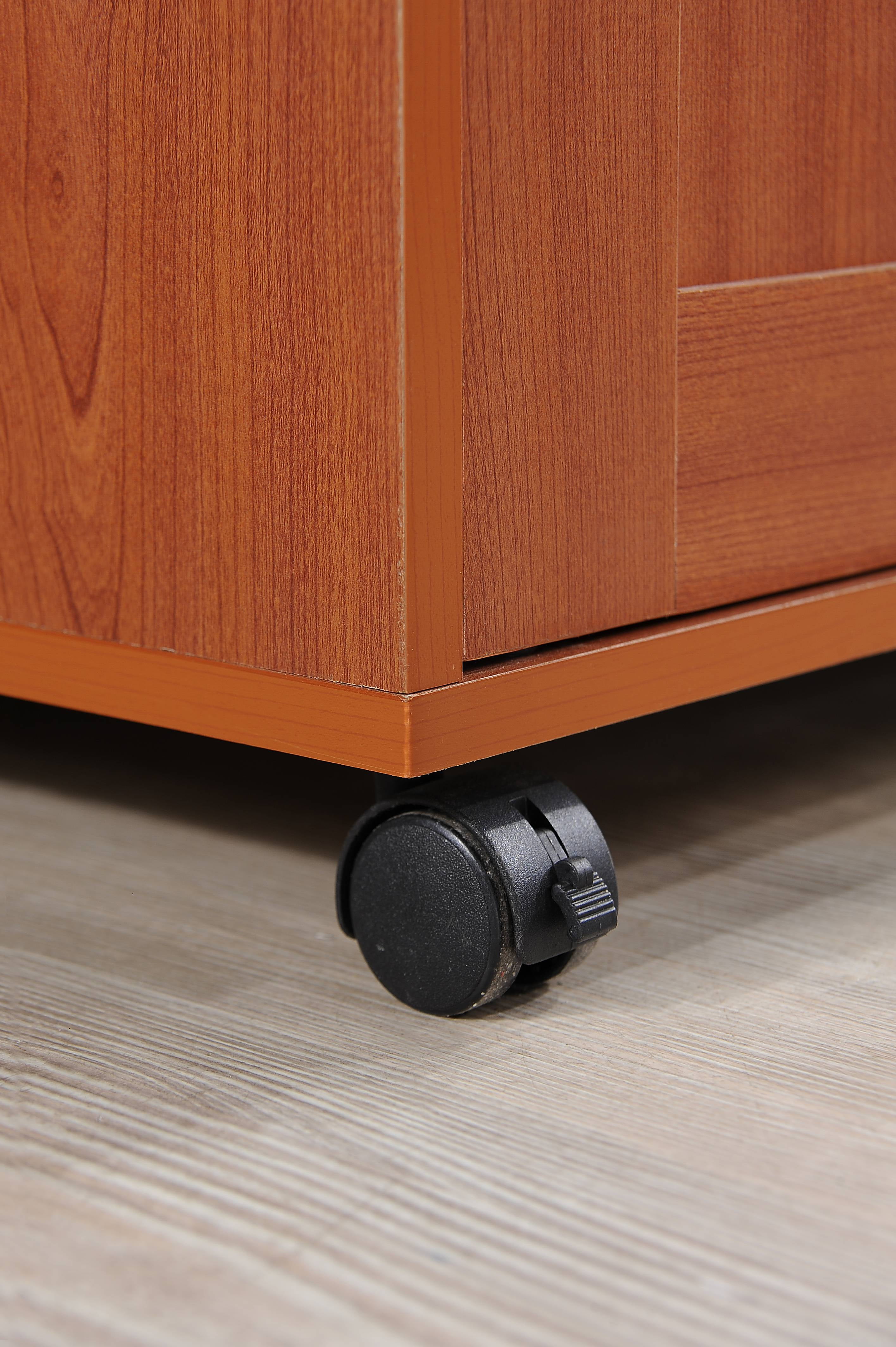 Hodedah Kitchen Cart with Spice Rack plus Towel Holder, Cherry